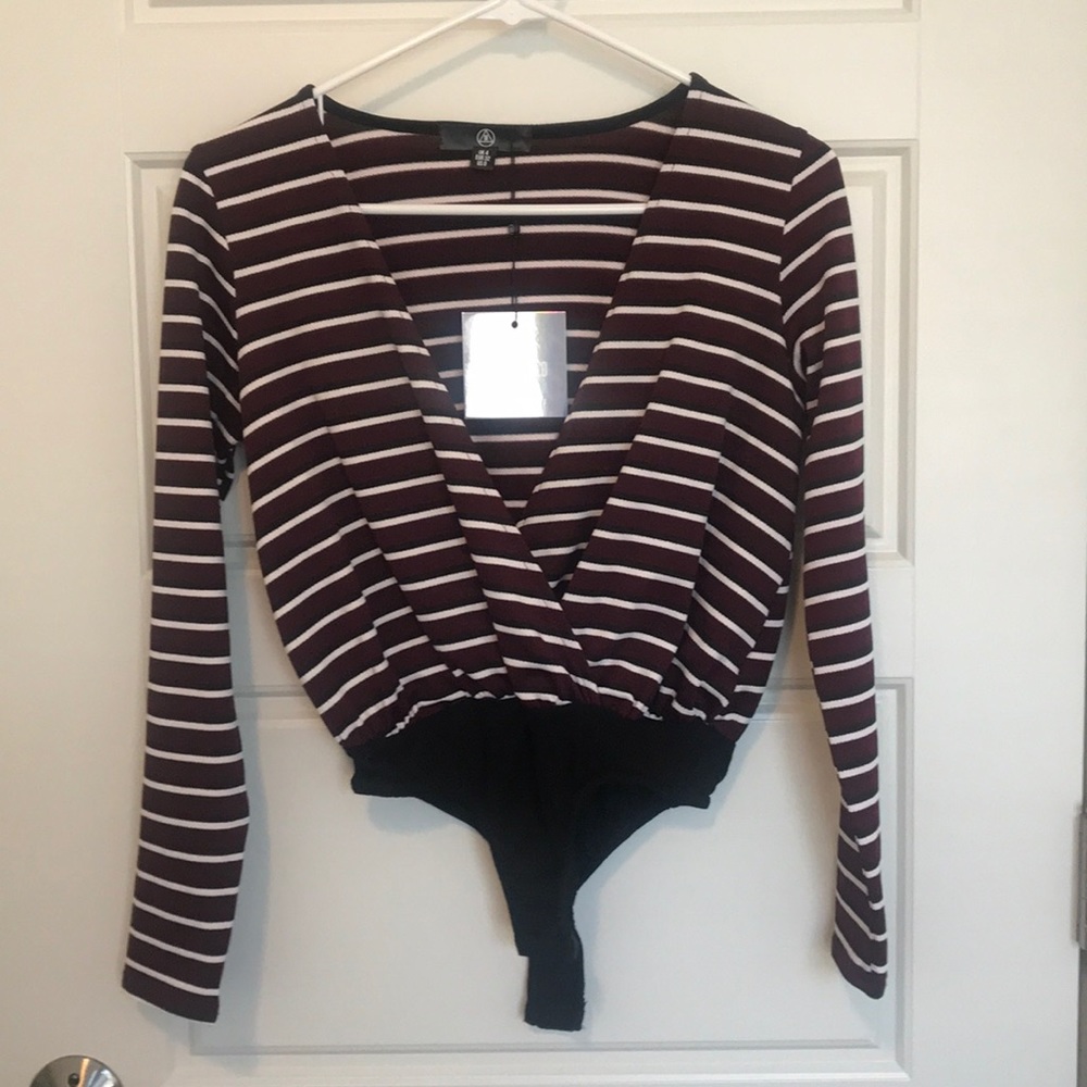 Missguided striped bodysuit NWT